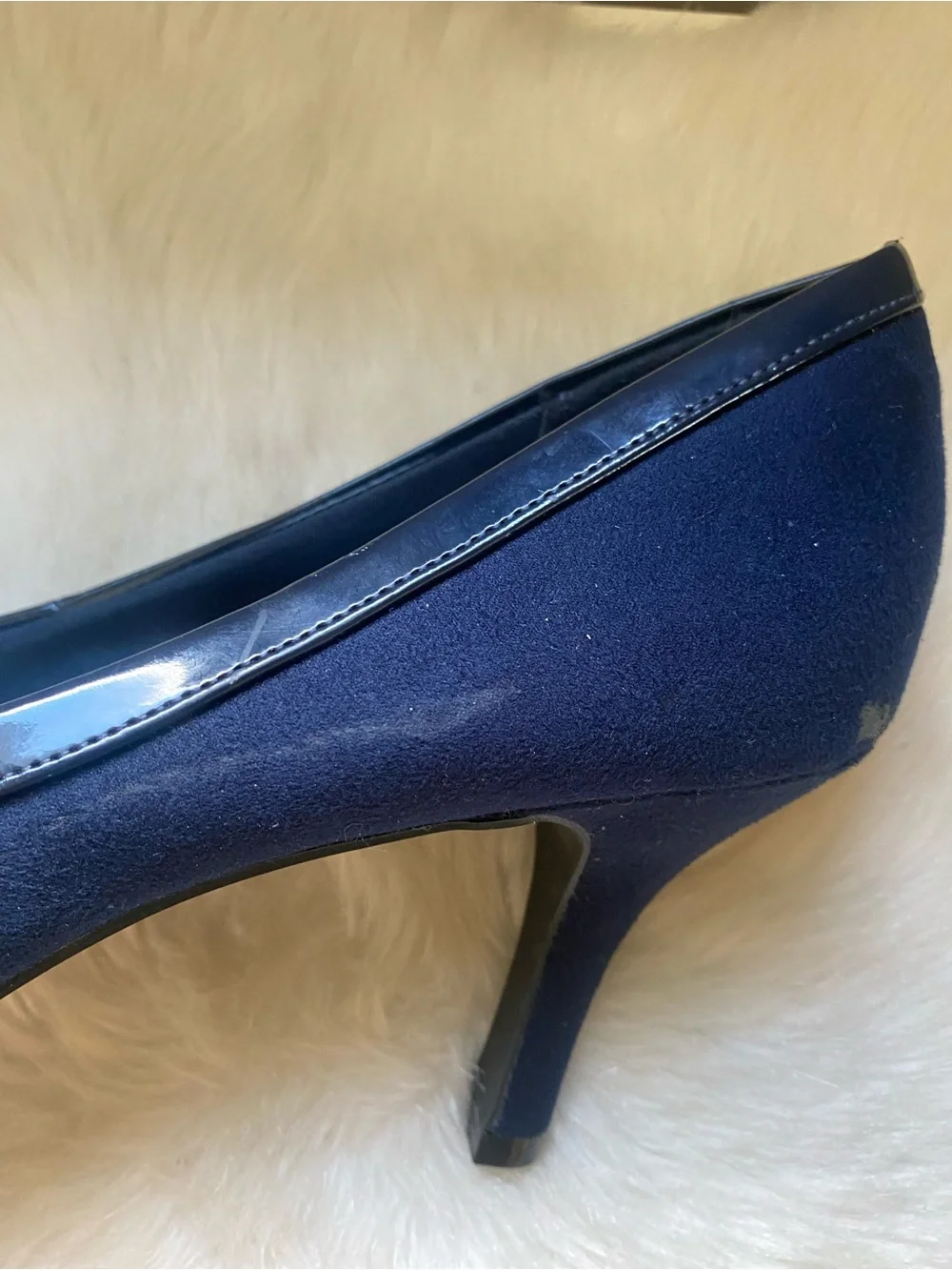 comfort plus by Predictions Navy Pointed-Toe Patent & Suede Pumps